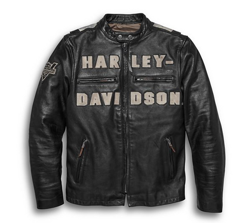 Harley Davidson Men's Vintage Race-Inspired Leather Jacket Harley Davidson Men's Vintage Race-Inspired Leather Jacket