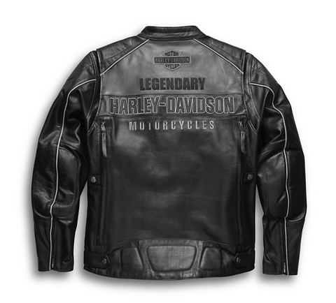 Harley Davidson Men's Vintage Race-Inspired Leather Jacket Harley Davidson Men's Vintage Race-Inspired Leather Jacket
